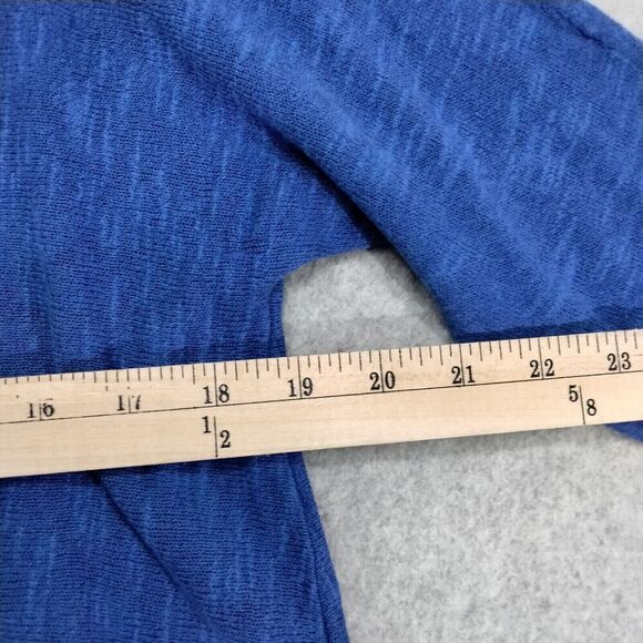 Eileen Fisher Pullover Sweater Wmns XS Oversize Linen Blue Shark Bite Hem V-Neck - Picture 5 of 12